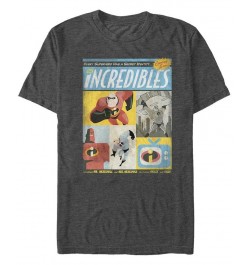 Disney Pixar Men's Incredibles Comic Panel Retro Vintage Short Sleeve T-Shirt Gray $19.24 T-Shirts