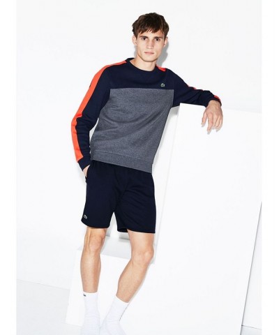 Men's Elastic Waist 22'' Drawstring Fleece Short Blue $25.26 Shorts