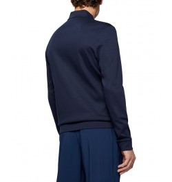 Boss Men's Cotton Zip-Up Sweatshirt Blue $82.72 Sweatshirt