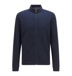 Boss Men's Cotton Zip-Up Sweatshirt Blue $82.72 Sweatshirt