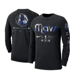 Men's Black Dallas Mavericks Essential Air Traffic Control Long Sleeve T-shirt $22.54 T-Shirts