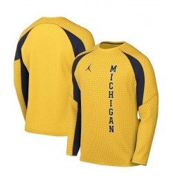 Men's Brand Maize Michigan Wolverines Basketball Shooting Raglan Long Sleeve T-shirt $34.30 T-Shirts