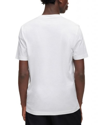 BOSS Men's Cotton Slim-Fit T-shirt with Tennis-inspired Logo Print White $37.80 T-Shirts