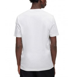 BOSS Men's Cotton Slim-Fit T-shirt with Tennis-inspired Logo Print White $37.80 T-Shirts