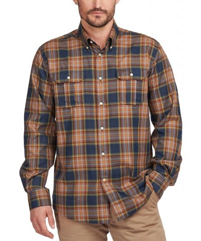 Men's Singsby Tailored-Fit Temperature-Regulating Highland Check Shirt Blue $32.40 Shirts