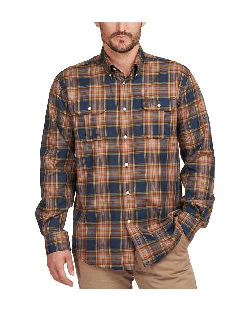 Men's Singsby Tailored-Fit Temperature-Regulating Highland Check Shirt Blue $32.40 Shirts