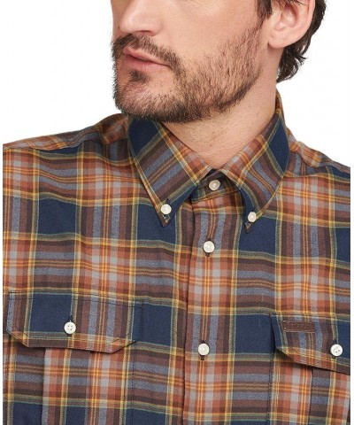 Men's Singsby Tailored-Fit Temperature-Regulating Highland Check Shirt Blue $32.40 Shirts