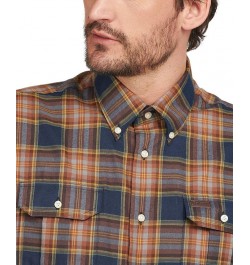 Men's Singsby Tailored-Fit Temperature-Regulating Highland Check Shirt Blue $32.40 Shirts