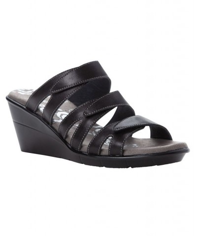 Women's Lexie Slide Sandals Black $42.73 Shoes