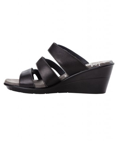 Women's Lexie Slide Sandals Black $42.73 Shoes