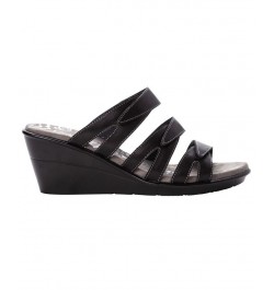 Women's Lexie Slide Sandals Black $42.73 Shoes