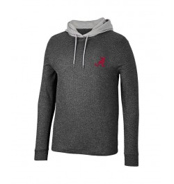 Men's Black Alabama Crimson Tide Ballot Waffle-Knit Thermal Long Sleeve Hoodie T-shirt $37.79 T-Shirts