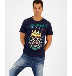 Men's Navy Bulldog Graphic Crewneck Short-Sleeve T-Shirt Blue $18.49 T-Shirts