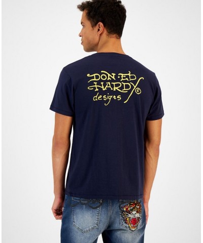 Men's Navy Bulldog Graphic Crewneck Short-Sleeve T-Shirt Blue $18.49 T-Shirts