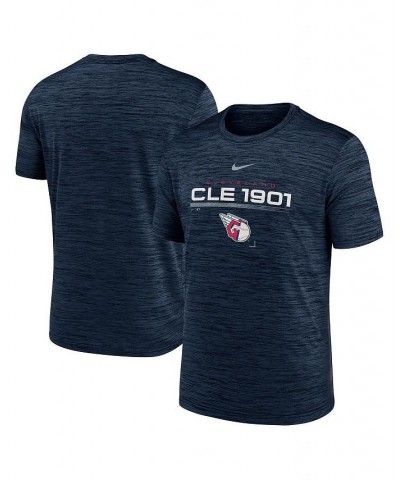 Men's Navy Cleveland Guardians Wordmark Velocity Performance T-shirt $28.99 T-Shirts