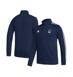 Men's Navy New York Rangers Raglan Full-Zip Track Jacket $50.99 Jackets