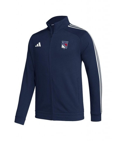 Men's Navy New York Rangers Raglan Full-Zip Track Jacket $50.99 Jackets