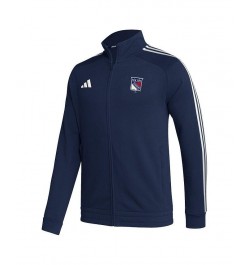 Men's Navy New York Rangers Raglan Full-Zip Track Jacket $50.99 Jackets