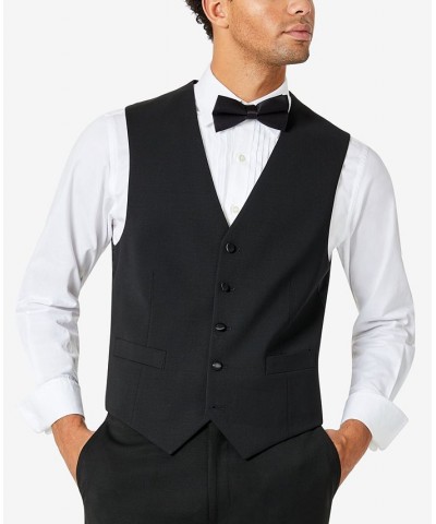 Men's Modern-Fit Flex Stretch Tuxedo Vest Black $33.59 Vests