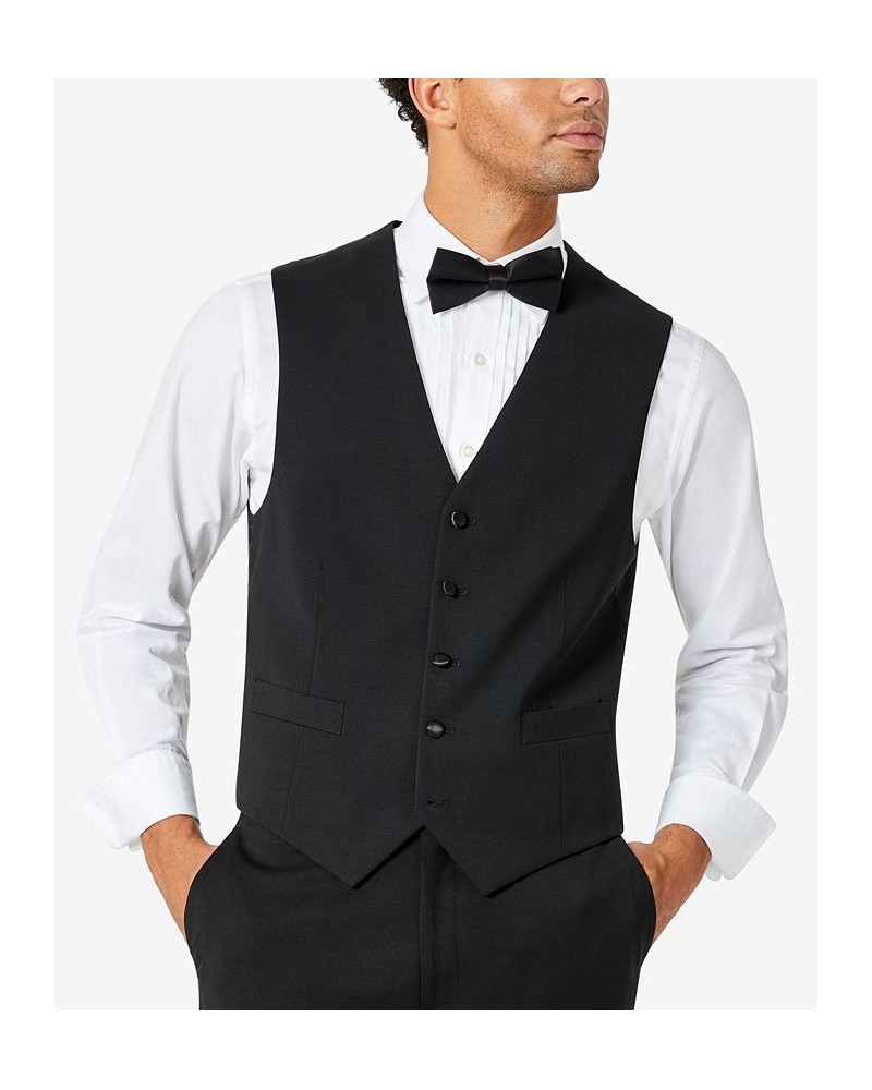 Men's Modern-Fit Flex Stretch Tuxedo Vest Black $33.59 Vests