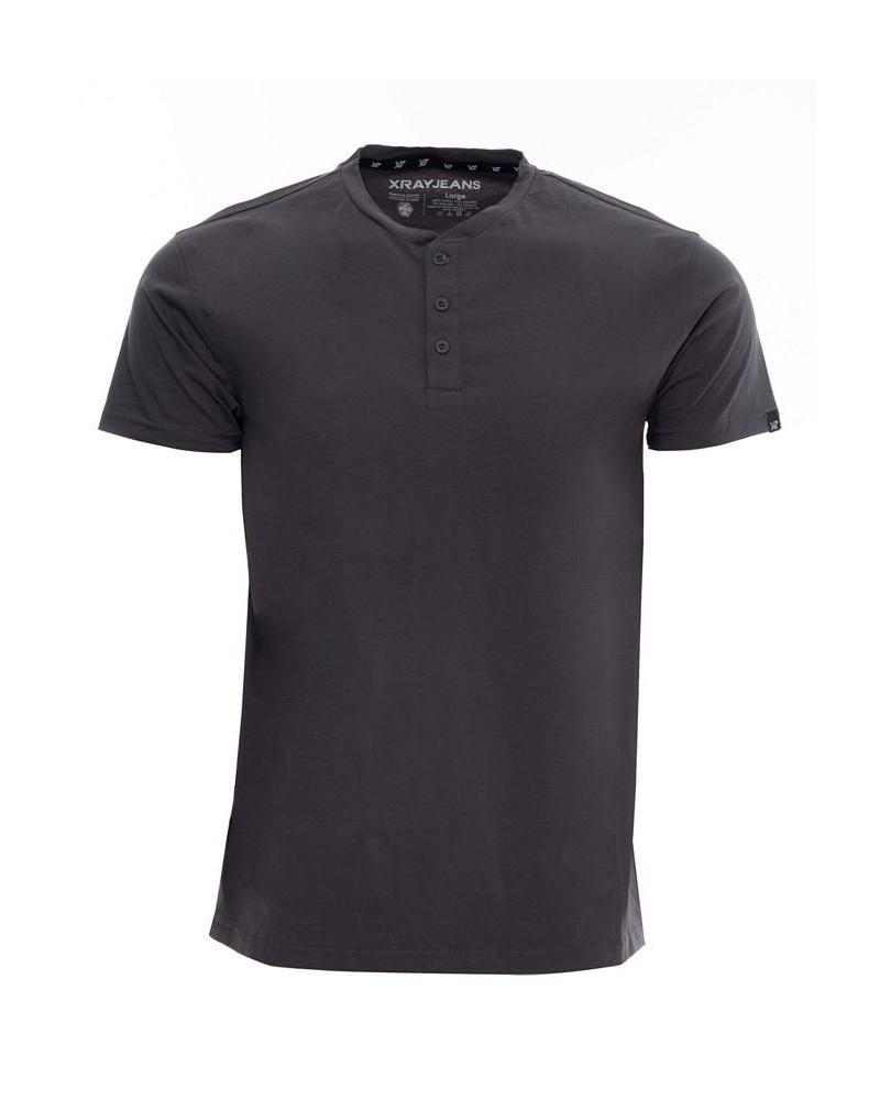 Men's Basic Henley Neck Short Sleeve T-shirt PD27 $17.39 T-Shirts