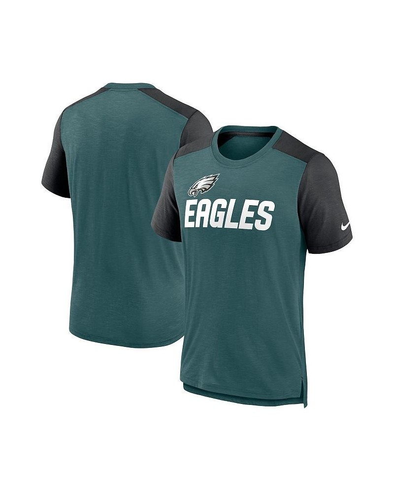 Men's Heathered Midnight Green, Heathered Black Philadelphia Eagles Color Block Team Name T-shirt $32.50 T-Shirts