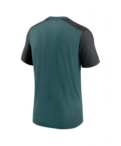 Men's Heathered Midnight Green, Heathered Black Philadelphia Eagles Color Block Team Name T-shirt $32.50 T-Shirts