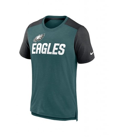 Men's Heathered Midnight Green, Heathered Black Philadelphia Eagles Color Block Team Name T-shirt $32.50 T-Shirts