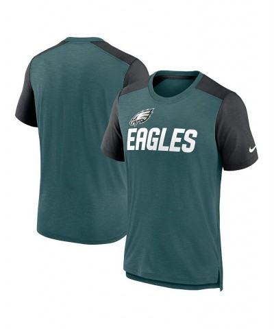 Men's Heathered Midnight Green, Heathered Black Philadelphia Eagles Color Block Team Name T-shirt $32.50 T-Shirts