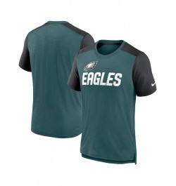 Men's Heathered Midnight Green, Heathered Black Philadelphia Eagles Color Block Team Name T-shirt $32.50 T-Shirts