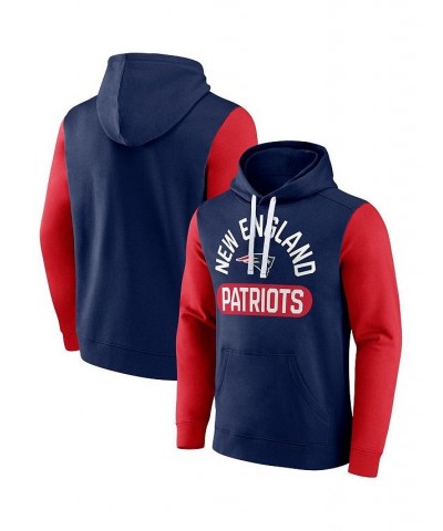 Men's Branded Navy New England Patriots Extra Point Pullover Hoodie $37.94 Sweatshirt