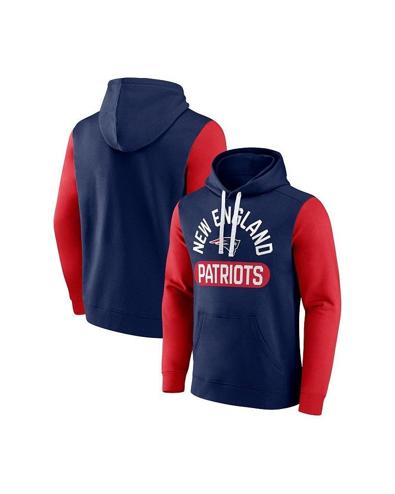 Men's Branded Navy New England Patriots Extra Point Pullover Hoodie $37.94 Sweatshirt