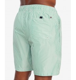 Men's Ithaca Striped Drawstring 7" Swim Trunks Green $21.25 Swimsuits