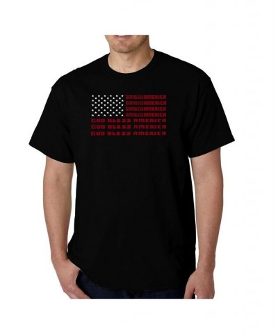 Men's God Bless America Word Art T-Shirt Black $17.15 T-Shirts