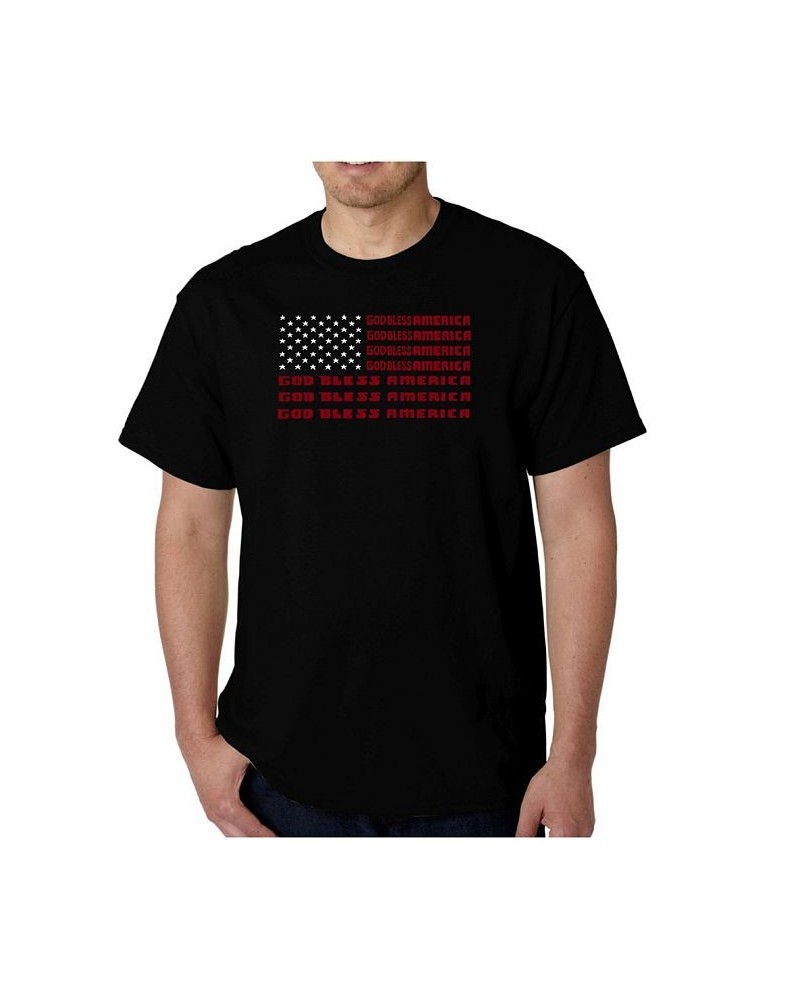 Men's God Bless America Word Art T-Shirt Black $17.15 T-Shirts