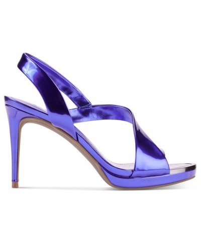 Women's Diva Slip-On Slingback Dress Sandals Purple $52.82 Shoes