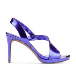 Women's Diva Slip-On Slingback Dress Sandals Purple $52.82 Shoes