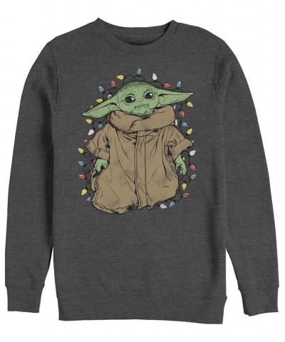 Men's Star Wars Mandalorian Tangled Crew Fleece Pullover Gray $28.57 Sweatshirt