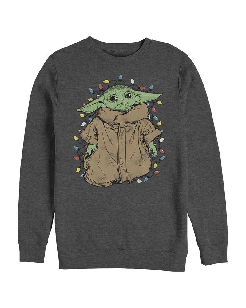 Men's Star Wars Mandalorian Tangled Crew Fleece Pullover Gray $28.57 Sweatshirt