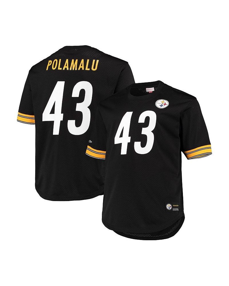 Men's Troy Polamalu Black Pittsburgh Steelers Big and Tall Retired Player Mesh T-shirt $49.40 T-Shirts