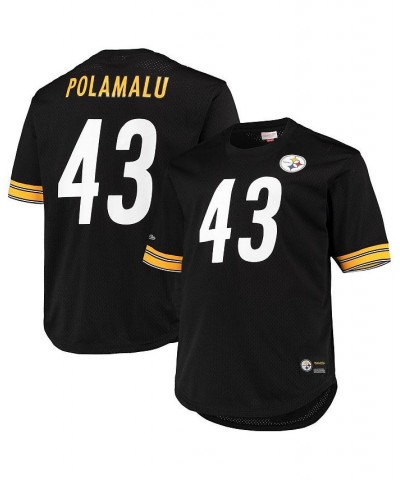 Men's Troy Polamalu Black Pittsburgh Steelers Big and Tall Retired Player Mesh T-shirt $49.40 T-Shirts