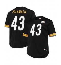 Men's Troy Polamalu Black Pittsburgh Steelers Big and Tall Retired Player Mesh T-shirt $49.40 T-Shirts