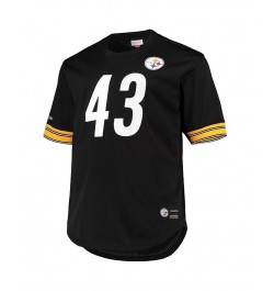 Men's Troy Polamalu Black Pittsburgh Steelers Big and Tall Retired Player Mesh T-shirt $49.40 T-Shirts