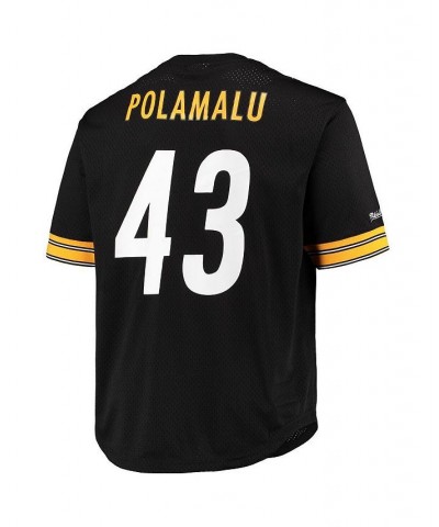 Men's Troy Polamalu Black Pittsburgh Steelers Big and Tall Retired Player Mesh T-shirt $49.40 T-Shirts