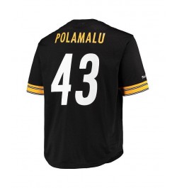 Men's Troy Polamalu Black Pittsburgh Steelers Big and Tall Retired Player Mesh T-shirt $49.40 T-Shirts