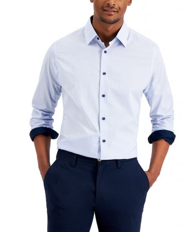 Men's Dot Stripe Shirt Blue $16.22 Shirts