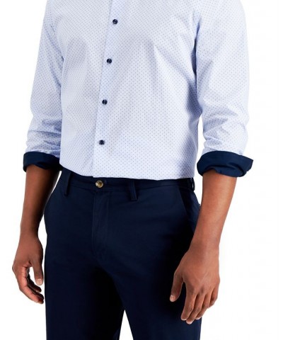 Men's Dot Stripe Shirt Blue $16.22 Shirts