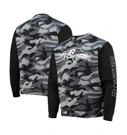 Men's Black Baltimore Ravens Camo Long Sleeve T-shirt $30.80 T-Shirts