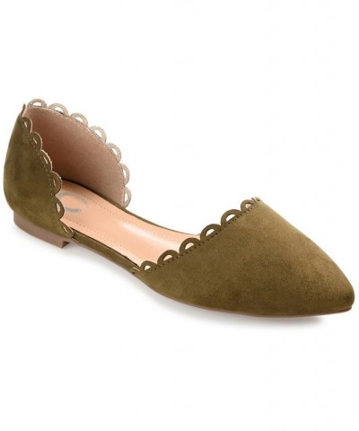 Women's Jezlin Scalloped Flats Green $33.60 Shoes