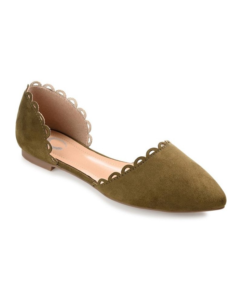 Women's Jezlin Scalloped Flats Green $33.60 Shoes